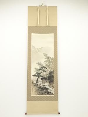 黙雲筆　山水　肉筆絹本掛軸